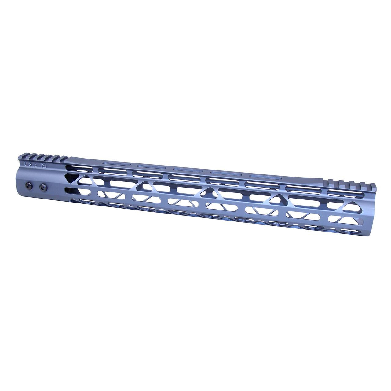 Guntec USA GT-15MDLTE-GREY Guntec USA GT-15MDLTE-GREY 15" MOD LITE Skeletonized Series M-LOK Free Floating Handguard With Monolithic Top Rail (Anodized Grey) GT-15MDLTE-GREY