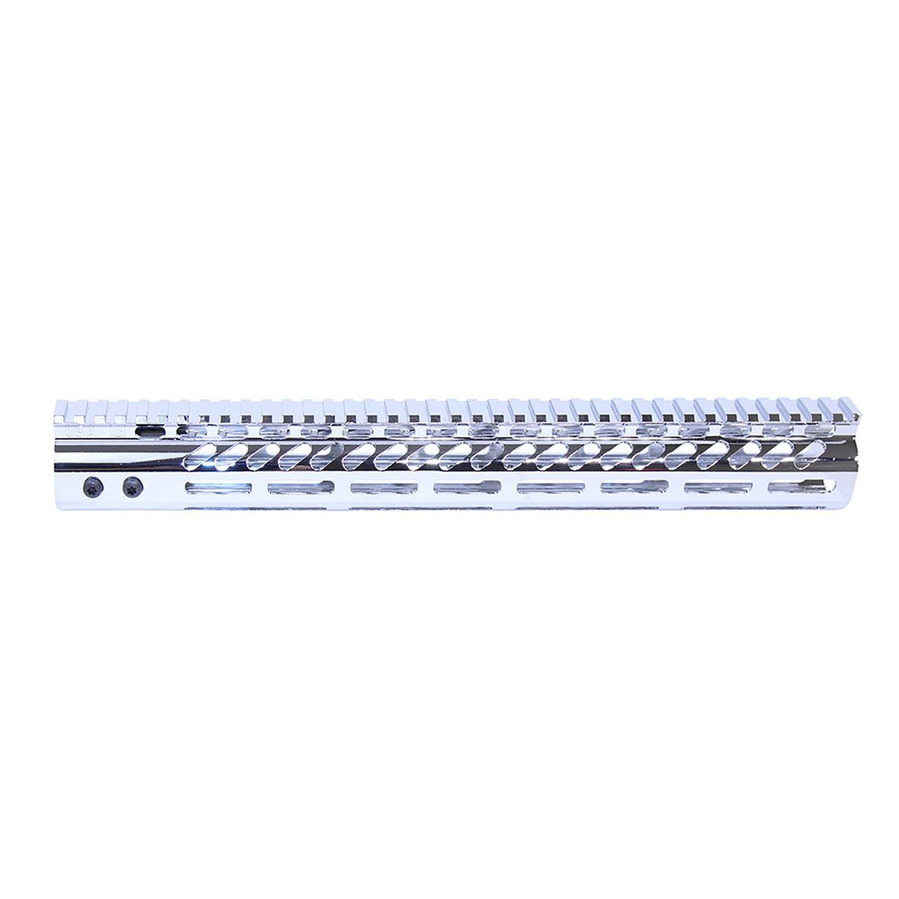 Guntec USA GT-15MLK-C Guntec USA GT-15MLK-C 15" Ultra Lightweight Thin M-LOK Free Floating Handguard With Monolithic Top Rail (Chrome) GT-15MLK-C