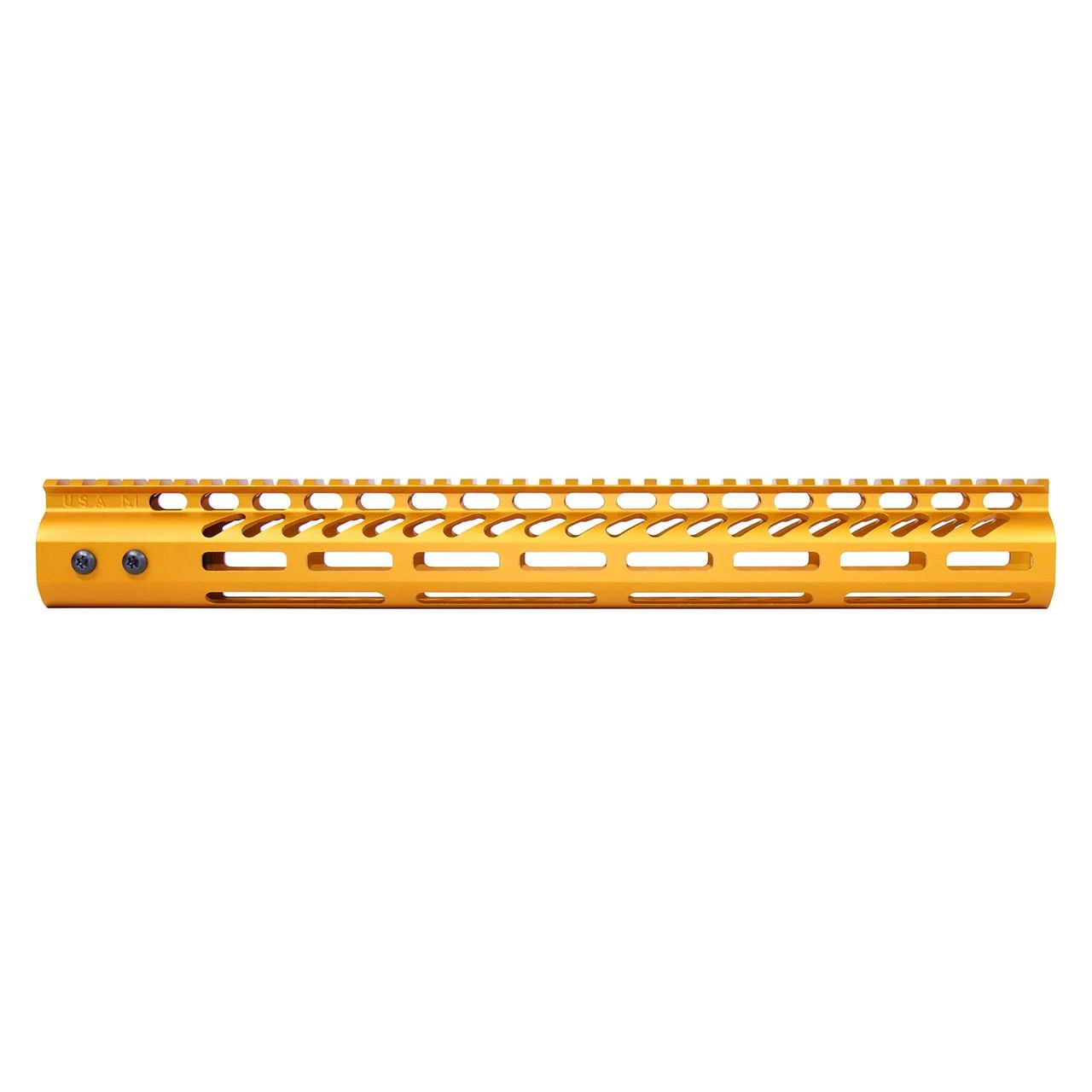 Guntec USA GT-15MLK-ORANGE Guntec USA GT-15MLK-ORANGE 15" Ultra Lightweight Thin M-LOK System Free Floating Handguard With Monolithic Top Rail (Anodized Orange) GT-15MLK-ORANGE