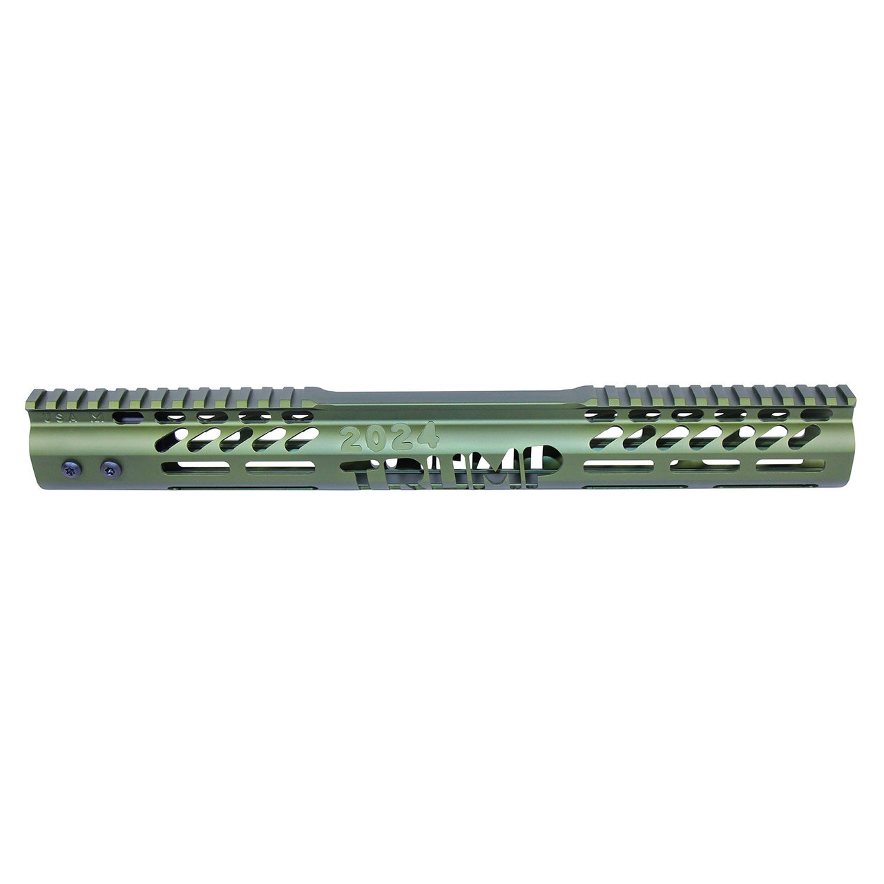 Guntec USA GT-15MLK-TRUMP-GREEN 15" "Trump Series" Limited Edition M-LOK System Free Floating Handguard With Monolithic Top Rail (Anodized Green)