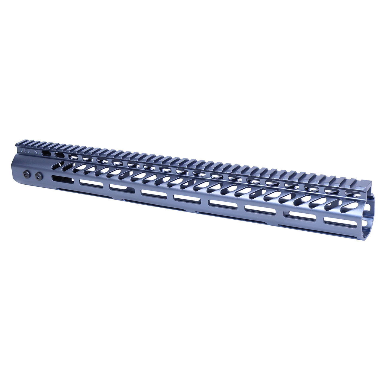 Guntec USA GT-16.5MLK-308-GREY 16.5" Ultra Lightweight Thin M-LOK Free Floating Handguard With Monolithic Top Rail (.308 Cal) (Anodized Grey)