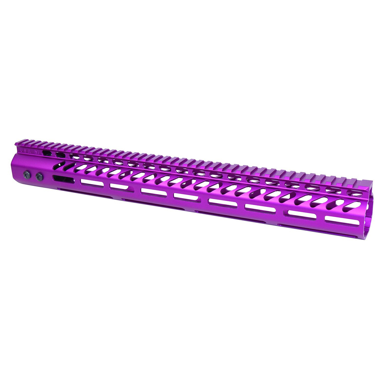 Guntec USA GT-16.5MLK-308-PURPLE 16.5" Ultra Lightweight Thin M-LOK Free Floating Handguard With Monolithic Top Rail (.308 Cal) (Anodized Purple)