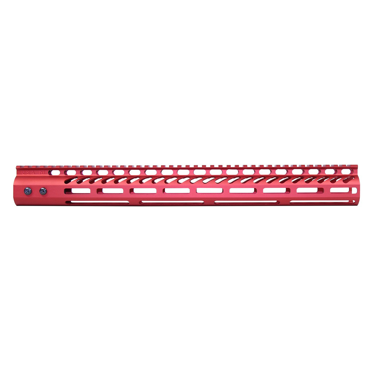 Guntec USA GT-16.5MLK-RED 16.5" Ultra Lightweight Thin M-LOK System Free Floating Handguard With Monolithic Top Rail (Anodized Red)