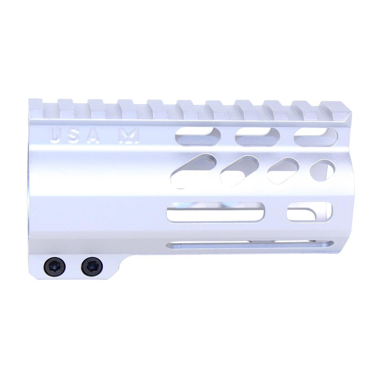 Guntec USA GT-4ALC-CLEAR Guntec USA GT-4ALC-CLEAR 4" AIR-LOK Series M-LOK Compression Free Floating Handguard With Monolithic Top Rail (Anodized Clear) GT-4ALC-CLEAR