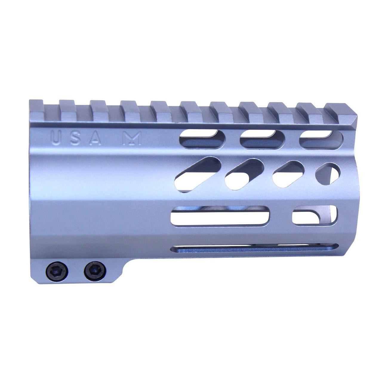 Guntec USA GT-4ALC-GREY Guntec USA GT-4ALC-GREY 4" AIR-LOK Series M-LOK Compression Free Floating Handguard With Monolithic Top Rail (Anodized Grey) GT-4ALC-GREY