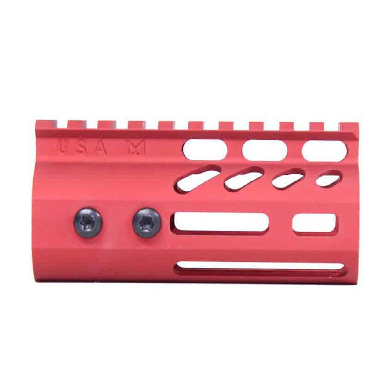 Guntec USA GT-4MLK-RED 4" Ultra Lightweight Thin M-LOK Free Floating Handguard With Monolithic Top Rail (Anodized Red)
