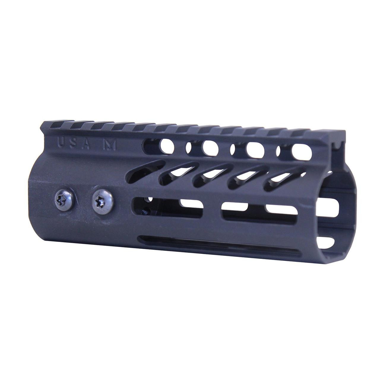  Guntec USA GT-5MLK 5" Ultra Lightweight Thin M-LOK Free Floating Handguard With Monolithic Top Rail (Anodized Black) 