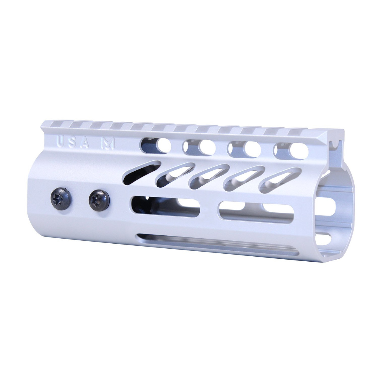 Guntec USA GT-5MLK-CLEAR 5" Ultra Lightweight Thin M-LOK Free Floating Handguard With Monolithic Top Rail (Anodized Clear)