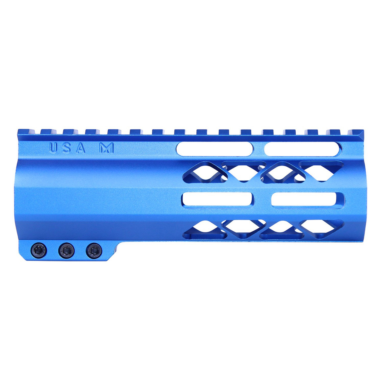 Guntec USA GT-6ALC-BLUE 6" AIR-LOK Series M-LOK Compression Free Floating Handguard With Monolithic Top Rail (Anodized Blue)