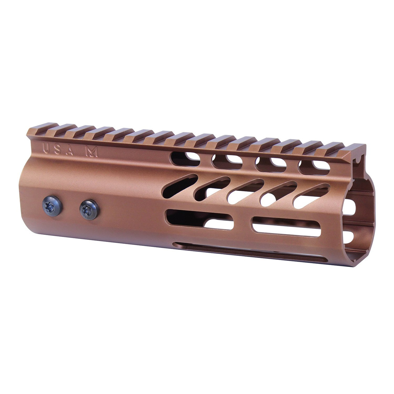 Guntec USA GT-6MLK-BRZ 6" Ultra Lightweight Thin M-LOK Free Floating Handguard With Monolithic Top Rail (Anodized Bronze)