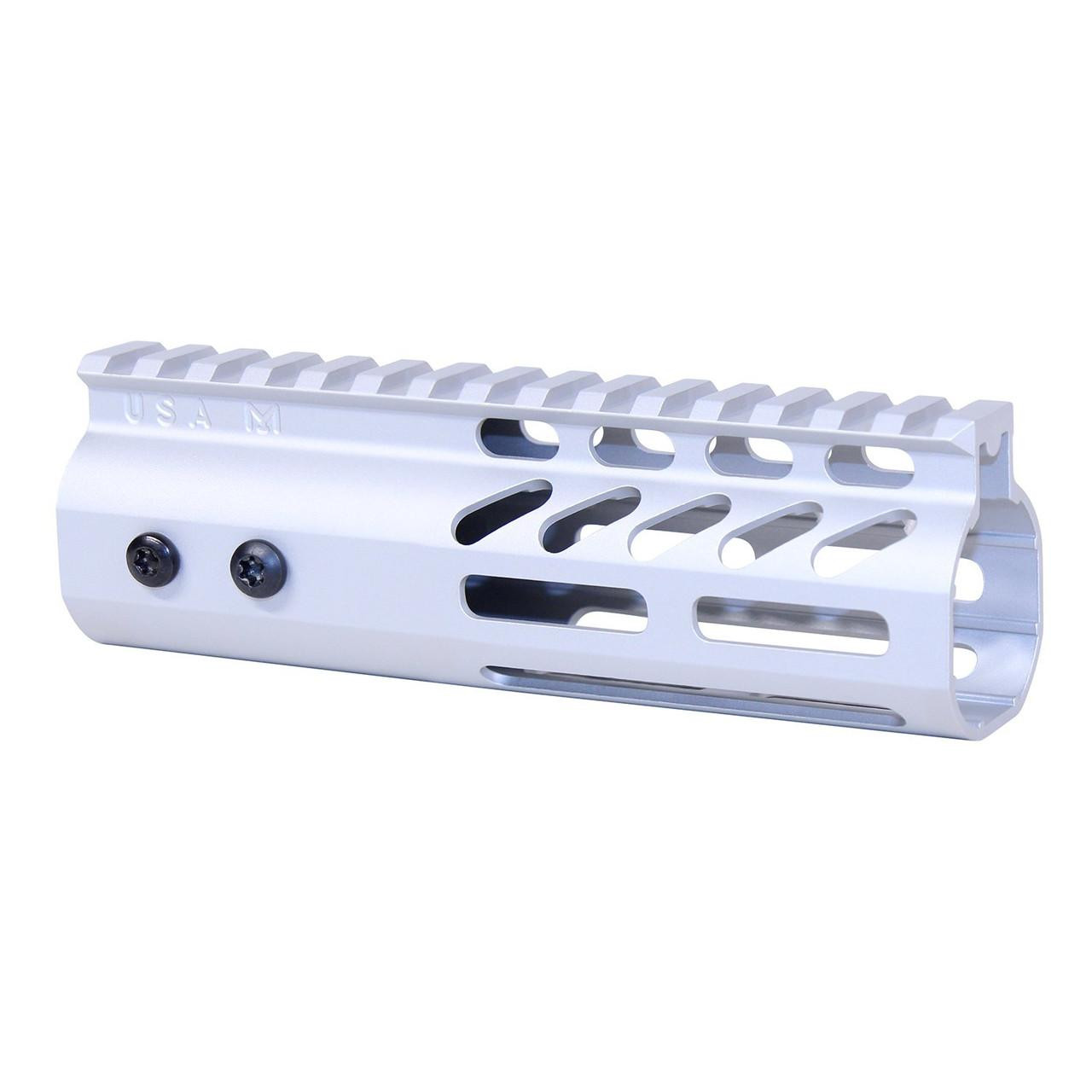 Guntec USA GT-6MLK-CLEAR Guntec USA GT-6MLK-CLEAR 6" Ultra Lightweight Thin M-LOK Free Floating Handguard With Monolithic Top Rail (Anodized Clear) GT-6MLK-CLEAR