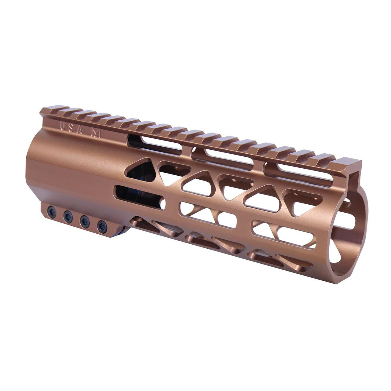  Guntec USA GT-7ALC-308-BRZ 7" AIR-LOK Series M-LOK Compression Free Floating Handguard With Monolithic Top Rail (.308 Cal) (Anodized Bronze) 