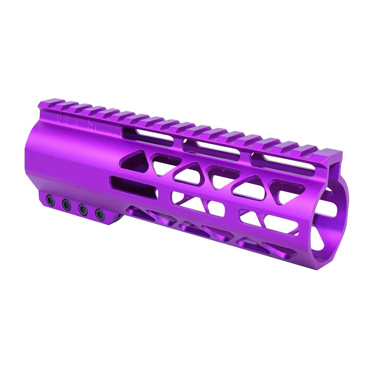 Guntec USA GT-7ALC-308-PURPLE Guntec USA GT-7ALC-308-PURPLE 7" AIR-LOK Series M-LOK Compression Free Floating Handguard With Monolithic Top Rail (.308 Cal) (Anodized Purple) GT-7ALC-308-PURPLE