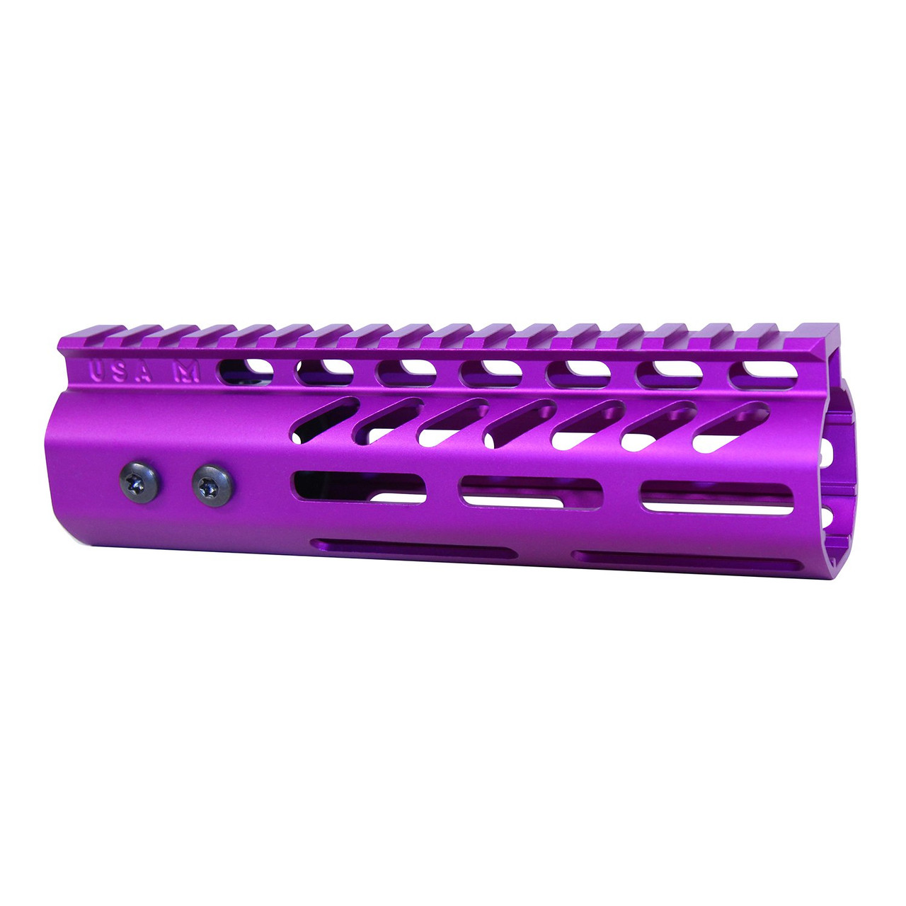 Guntec USA GT-7MLK-308-PURPLE 7" Ultra Lightweight Thin M-LOK System Free Floating Handguard With Monolithic Top Rail (.308 Cal) (Anodized Purple)