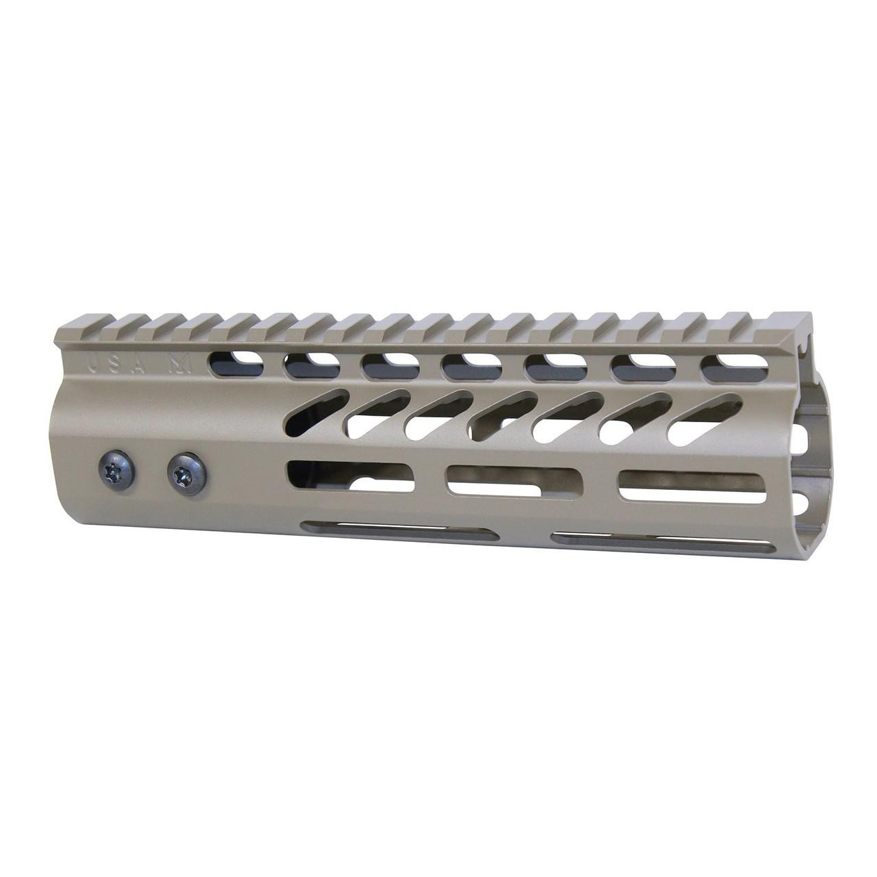 Guntec USA GT-7MLK-FDE Guntec USA GT-7MLK-FDE 7" Ultra Lightweight Thin M-LOK Free Floating Handguard With Monolithic Top Rail (Flat Dark Earth) GT-7MLK-FDE