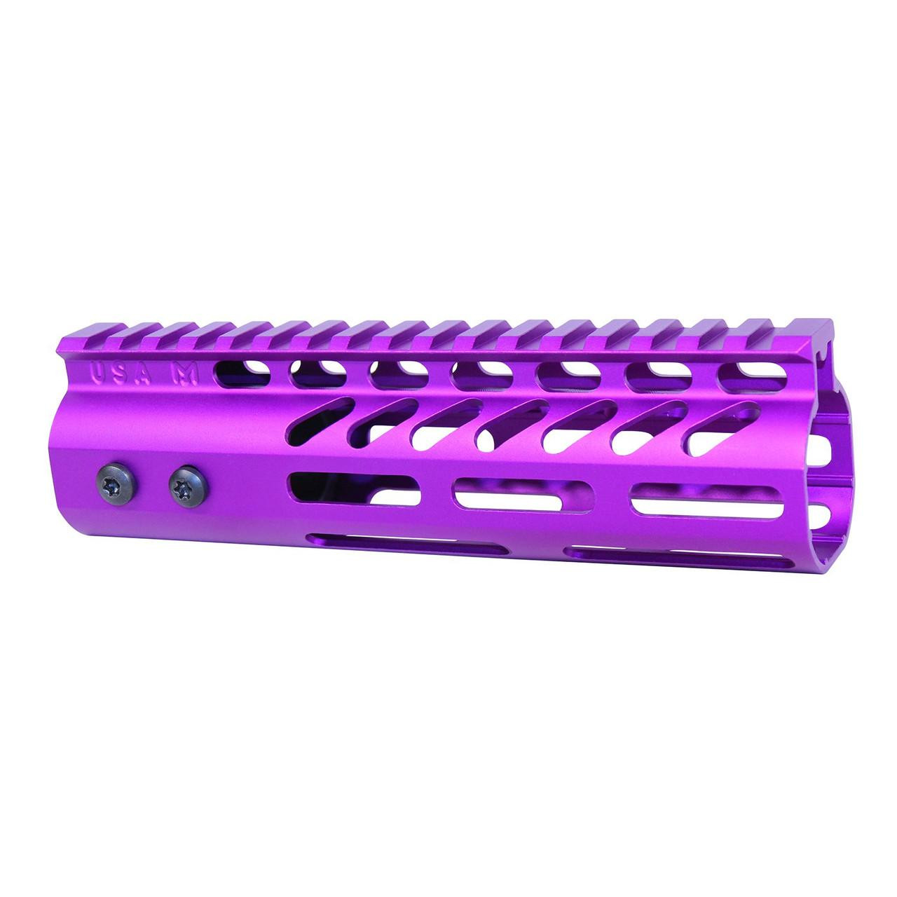  Guntec USA GT-7MLK-PURPLE 7" Ultra Lightweight Thin M-LOK Free Floating Handguard With Monolithic Top Rail (Anodized Purple) 