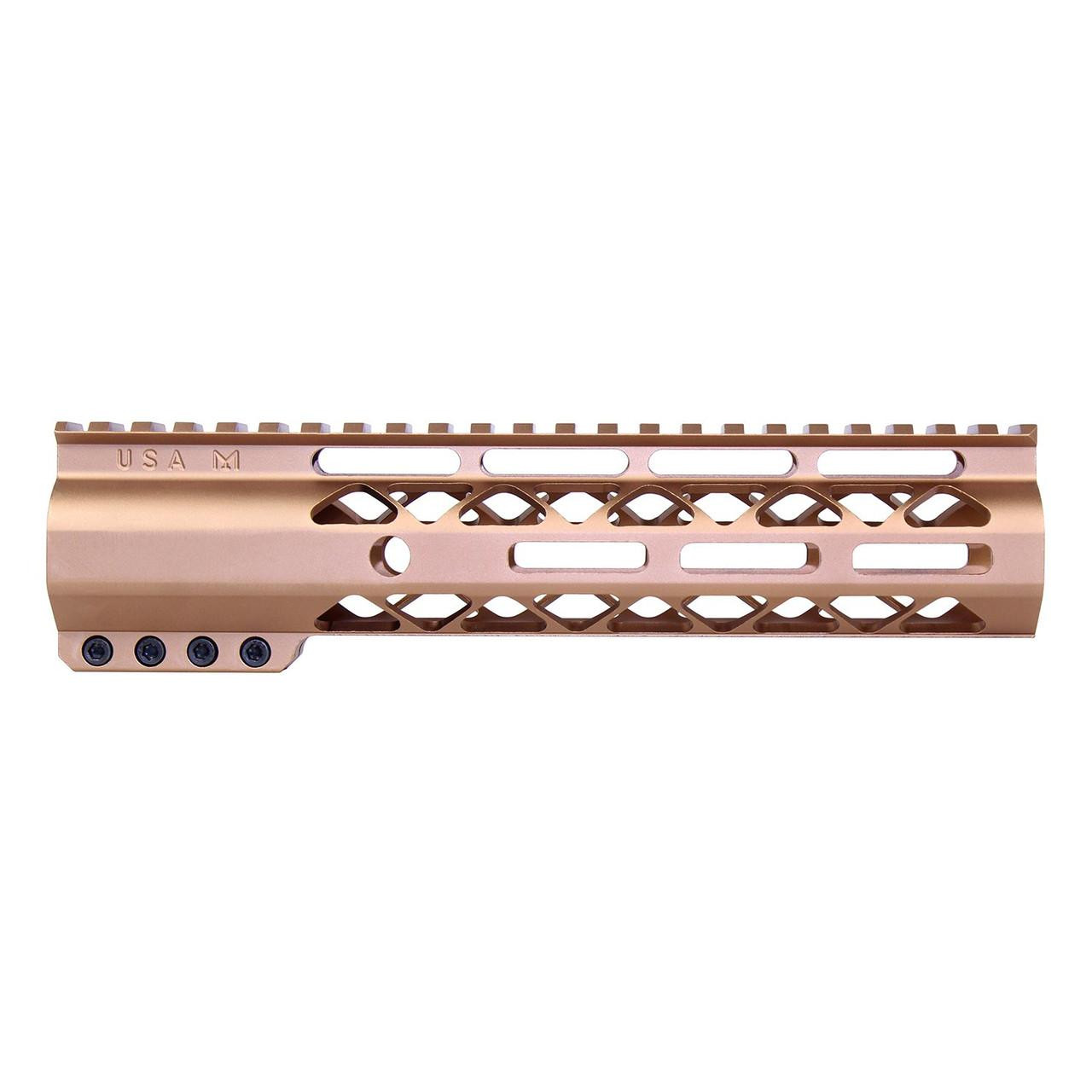 Guntec USA GT-9ALC-BRZ Guntec USA GT-9ALC-BRZ 9" AIR-LOK Series M-LOK Compression Free Floating Handguard With Monolithic Top Rail (Anodized Bronze) GT-9ALC-BRZ