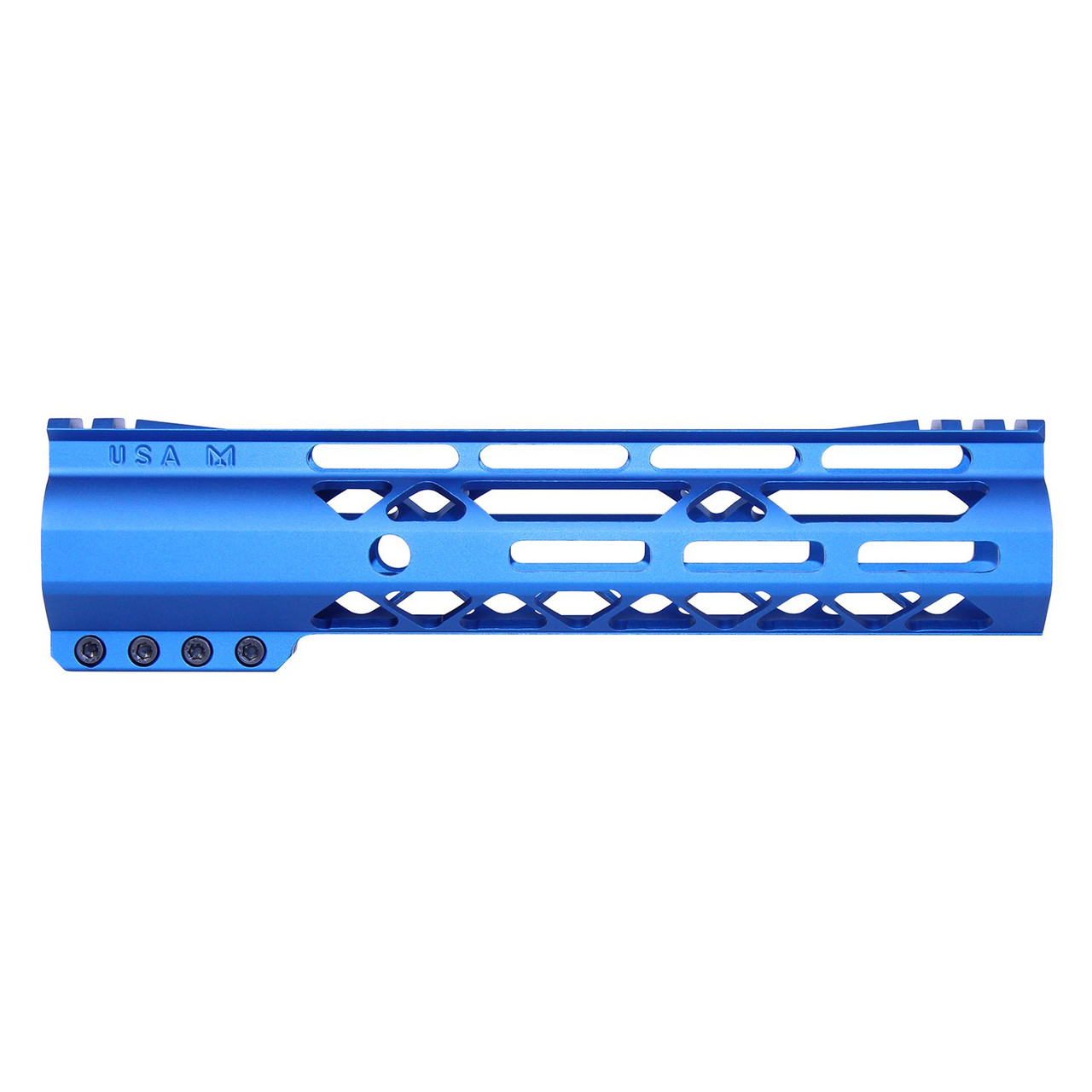 Guntec USA GT-9ALC-G2-BLUE 9" AIR-LOK Series M-LOK Compression Free Floating Handguard With Monolithic Top Rail (Gen 2) (Anodized Blue)