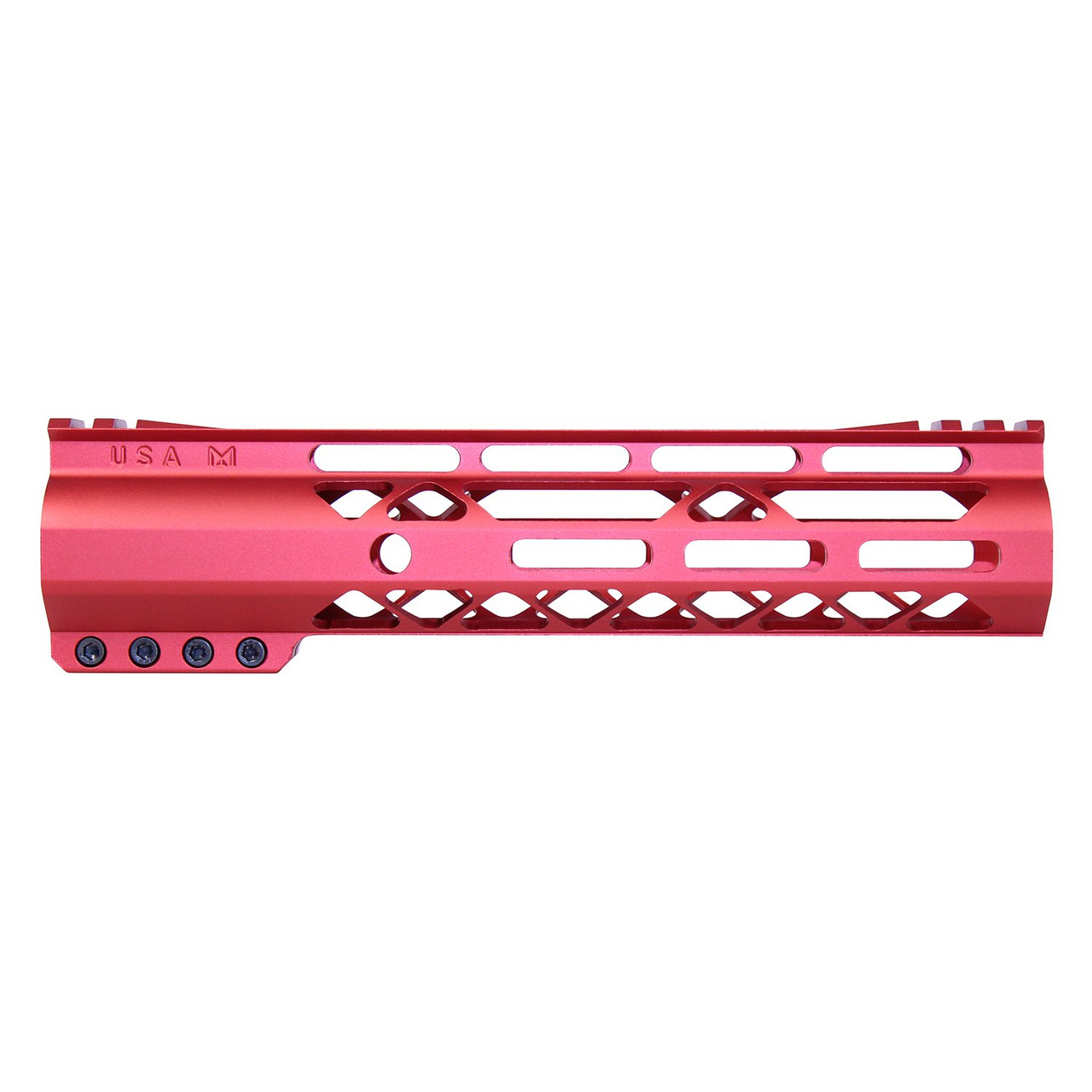 Guntec USA GT-9ALC-G2-RED 9" AIR-LOK Series M-LOK Compression Free Floating Handguard With Monolithic Top Rail (Gen 2) (Anodized Red)