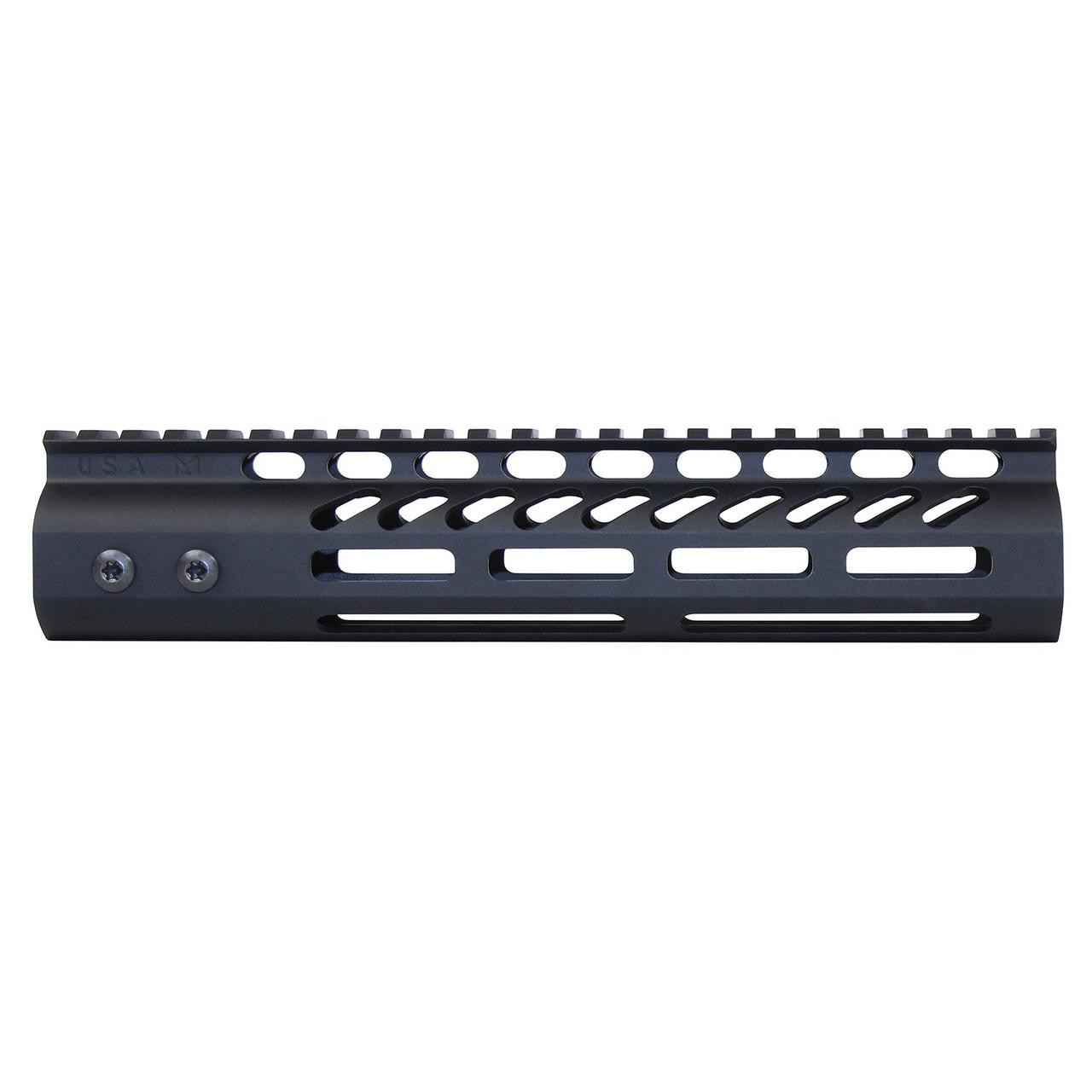  Guntec USA GT-9MLK 9" Ultra Lightweight Thin M-LOK System Free Floating Handguard With Monolithic Top Rail (Anodized Black) 