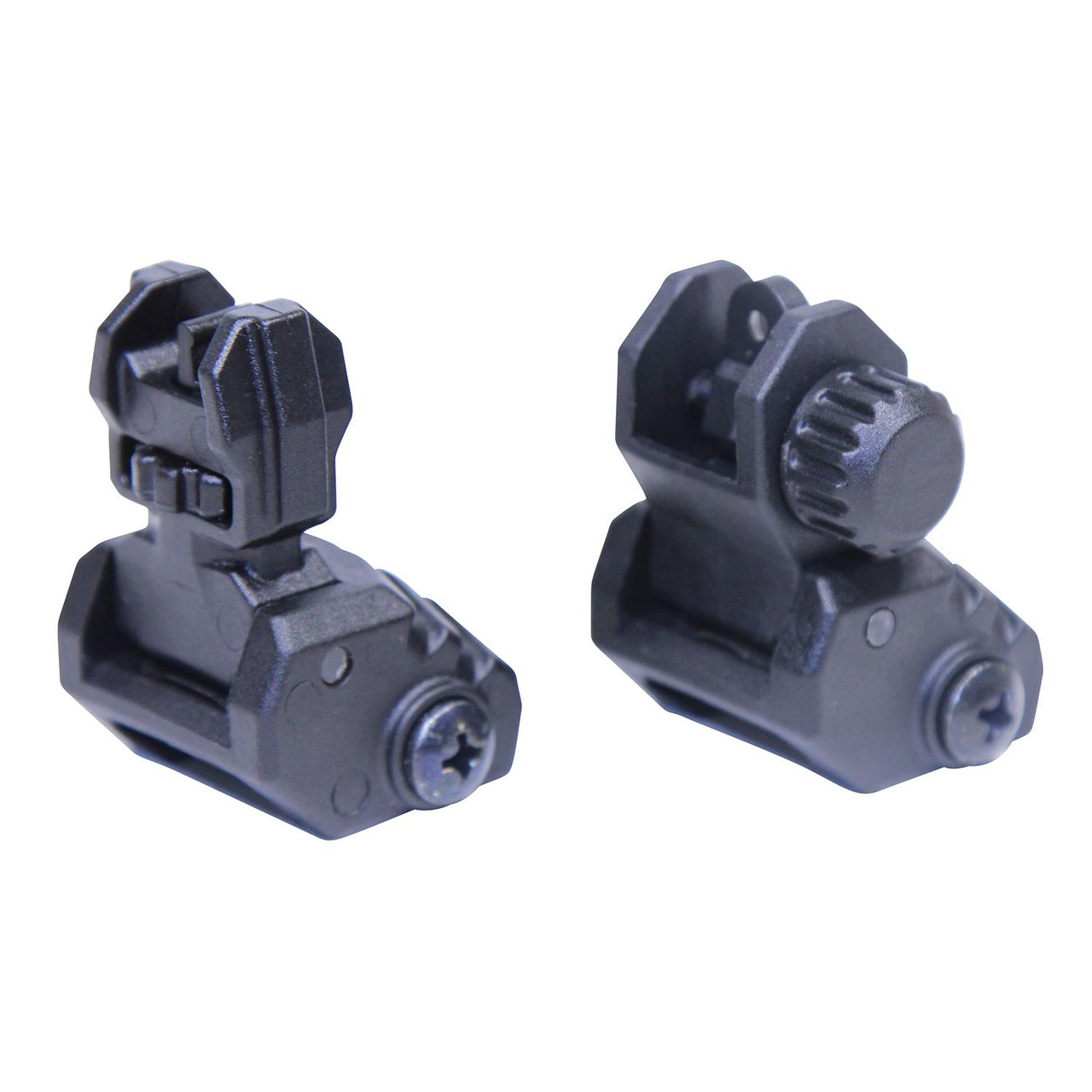 Guntec USA GT-TPS 223/5.56 Rifle Tactical Polymer Folding Sights, black foldable tactical polymer sights for rifles.