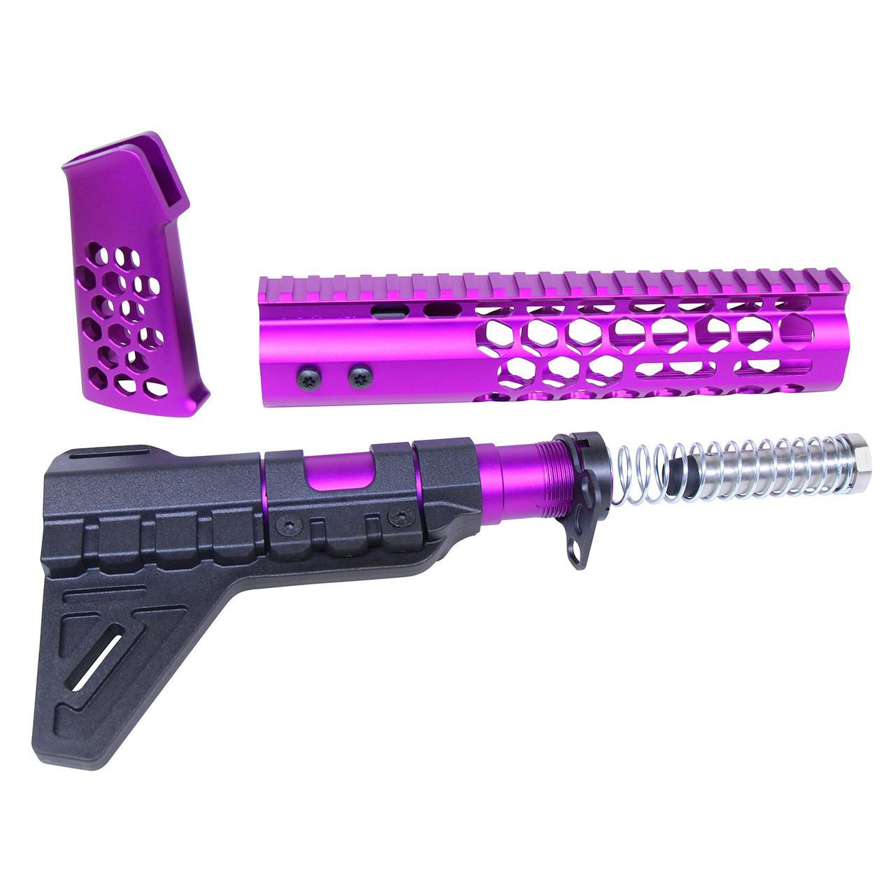 Guntec USA HCP-PURPLE Guntec USA HCP-PURPLE 223/5.56 Rifle Honeycomb Pistol Furniture Set (Anodized Purple) HCP-PURPLE
