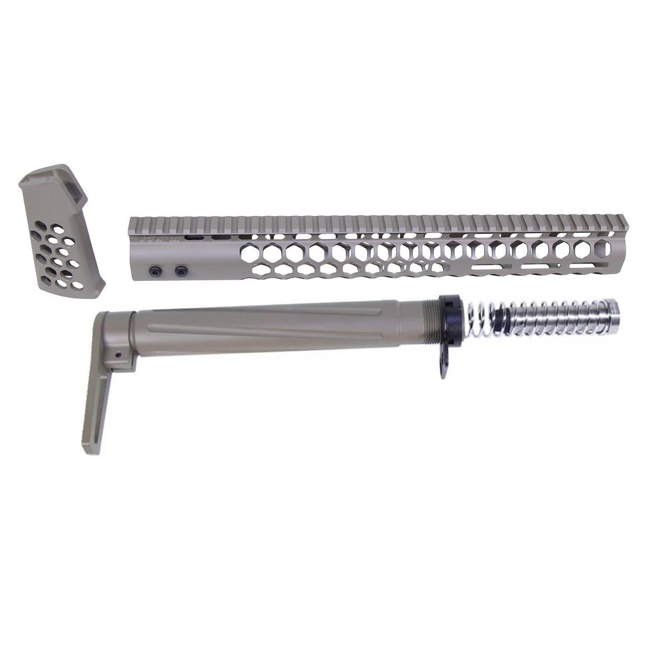  Guntec USA HC-SET-ASTK-FDE 223/5.56 Rifle Honeycomb Series Complete Furniture Set (Flat Dark Earth) 