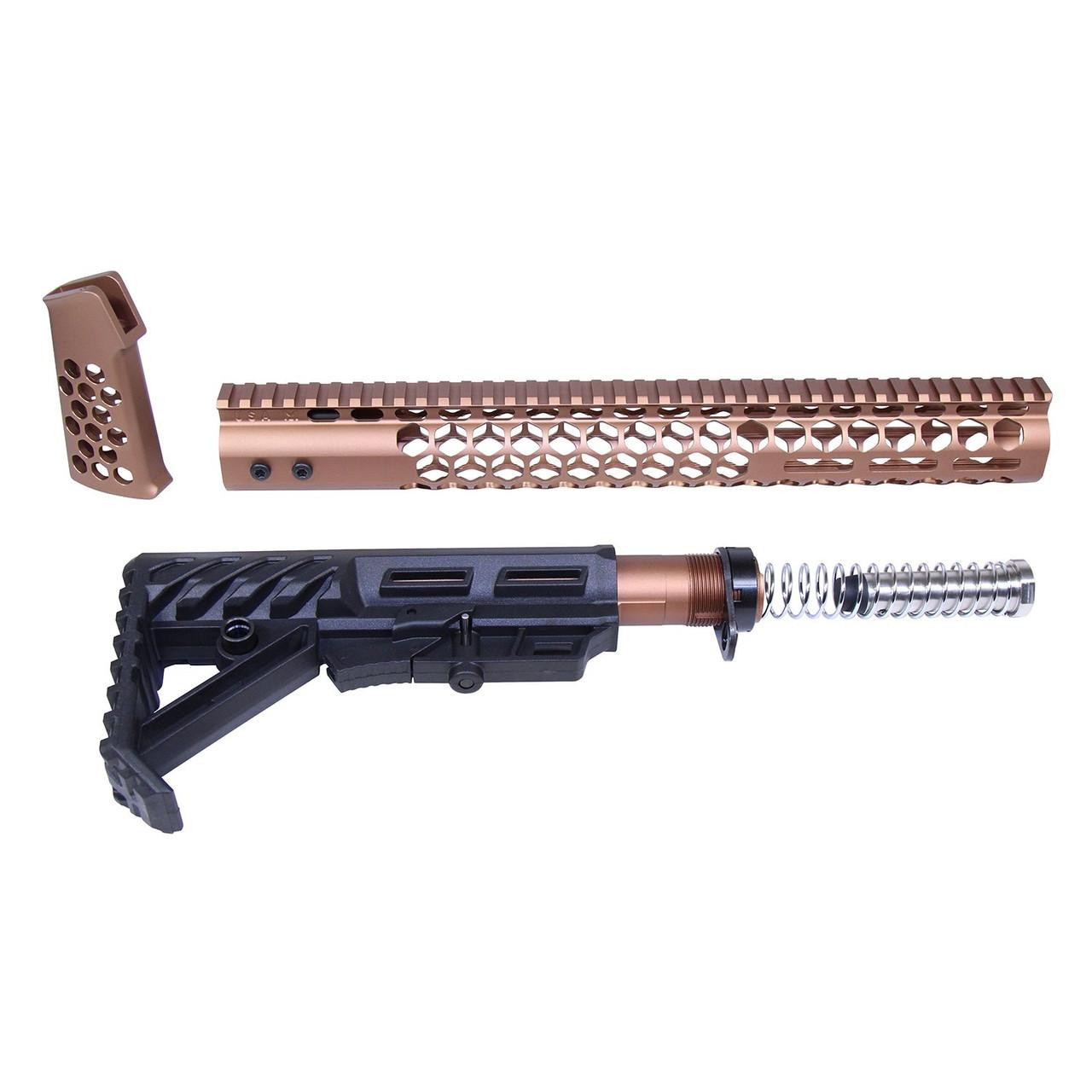 Guntec USA HC-SET-G2-BRZ Guntec USA HC-SET-G2-BRZ 223/5.56 Rifle "Honeycomb" Series Complete Furniture Set (Gen 2) (Anodized Bronze) HC-SET-G2-BRZ