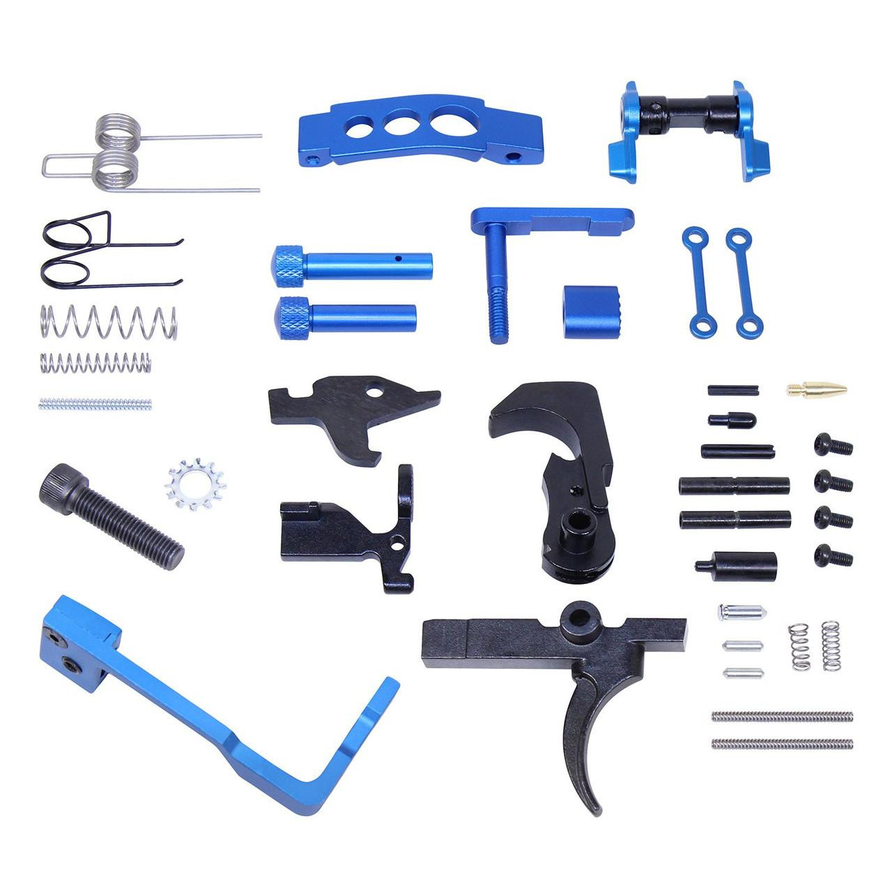  Guntec USA LPK-ENH-BLUE 223/5.56 Rifle Enhanced Lower Parts Kit With Upgrades (Anodized Blue) 