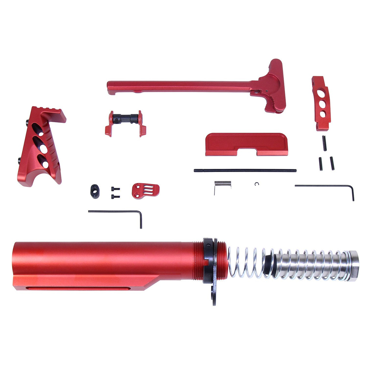 Guntec USA RED-KIT AR-15 Accessory Accent Kit (Anodized Red)