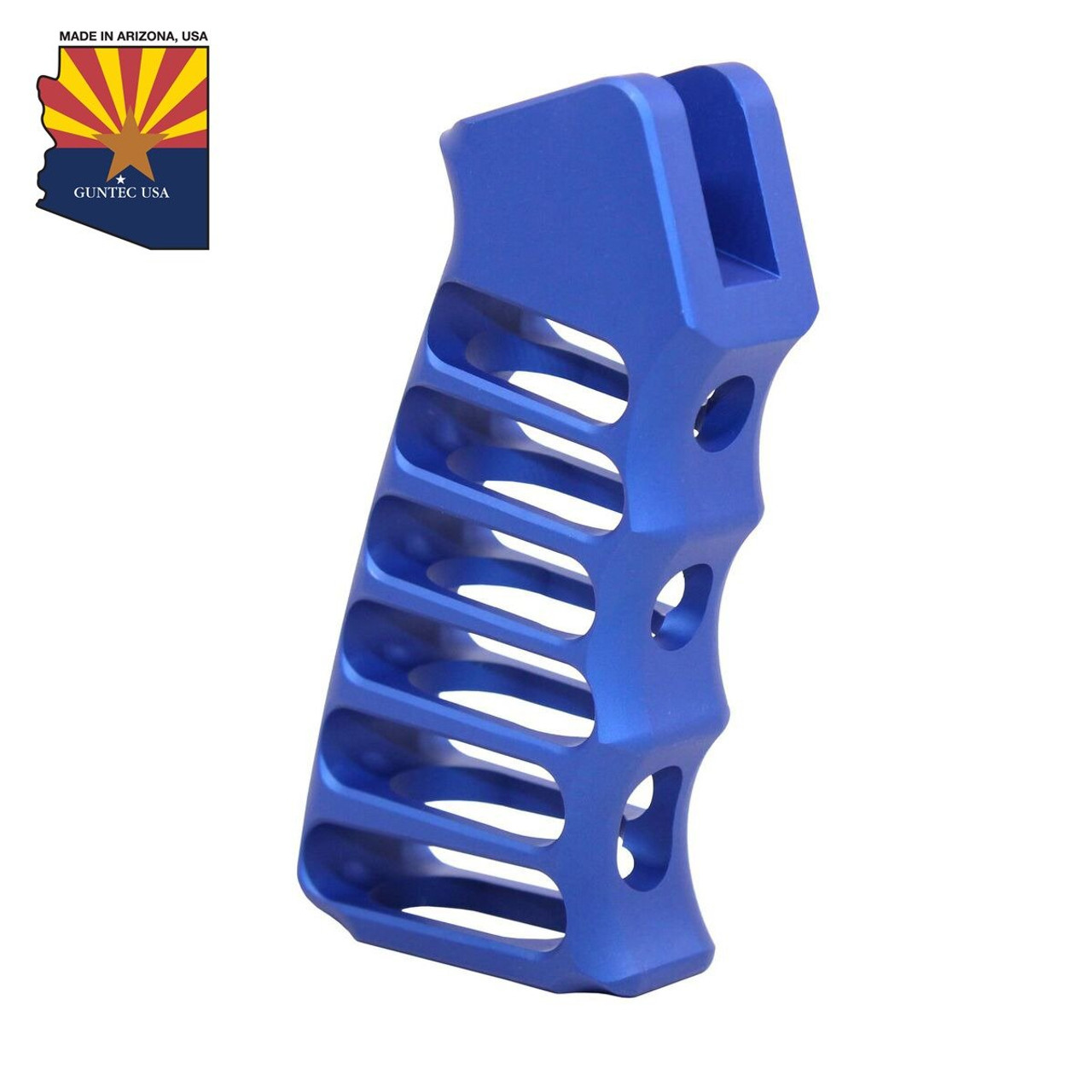 Guntec USA ULS-PG-BLUE Ultralight Series Skeletonized Aluminum Pistol Grip (Anodized Blue)