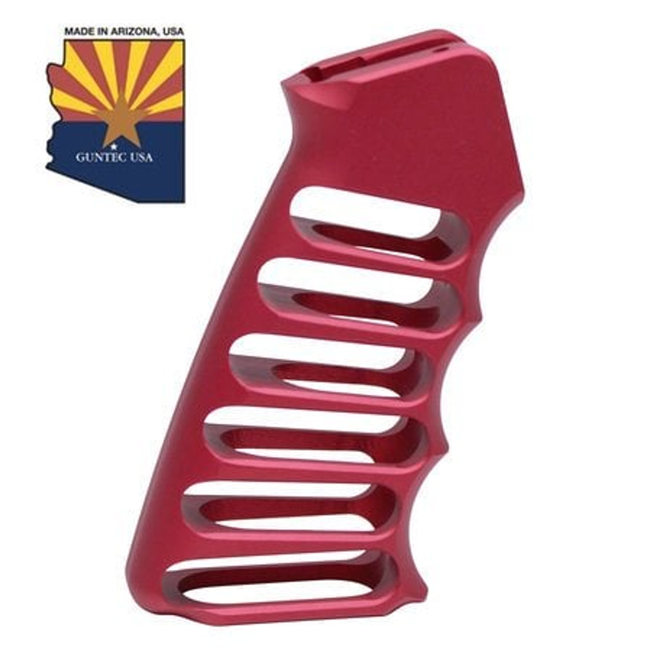 Guntec USA ULS-PG-RED Ultralight Series Skeletonized Aluminum Pistol Grip (Anodized Red)
