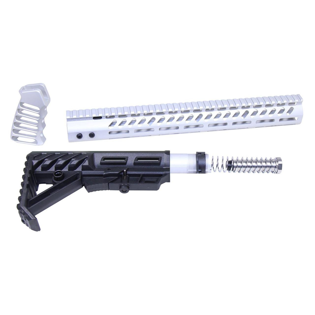 Guntec USA ULTRA-SET-CLEAR Guntec USA ULTRA-SET-CLEAR 223/5.56 Rifle Ultralight Series Complete Furniture Set (Anodized Clear) ULTRA-SET-CLEAR
