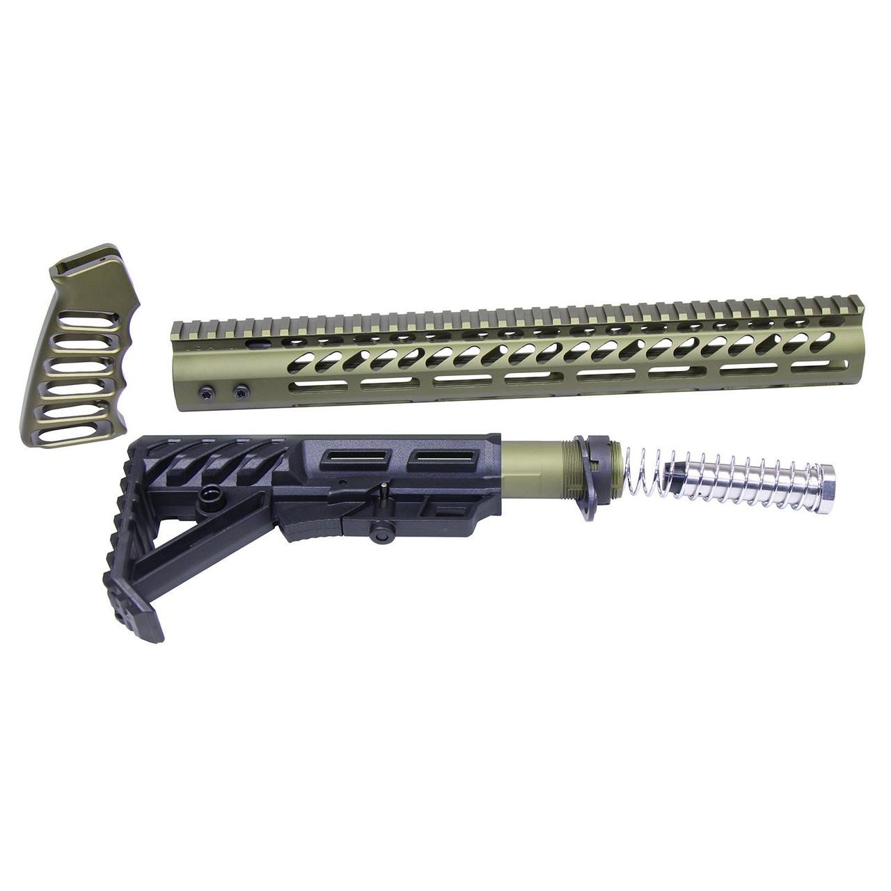 Guntec USA ULTRA-SET-GREEN Guntec USA ULTRA-SET-GREEN 223/5.56 Rifle Ultralight Series Complete Furniture Set (Anodized Green) ULTRA-SET-GREEN
