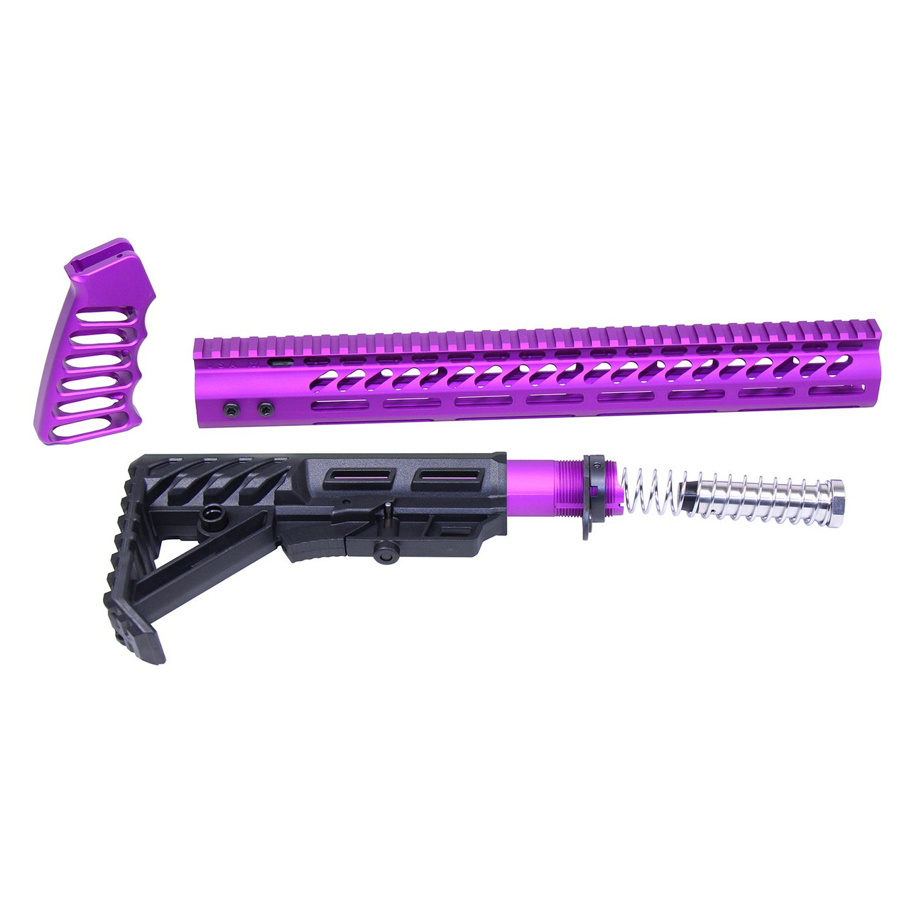 Guntec USA ULTRA-SET-PURPLE AR-15 Ultralight Series Complete Furniture Set (Anodized Purple)