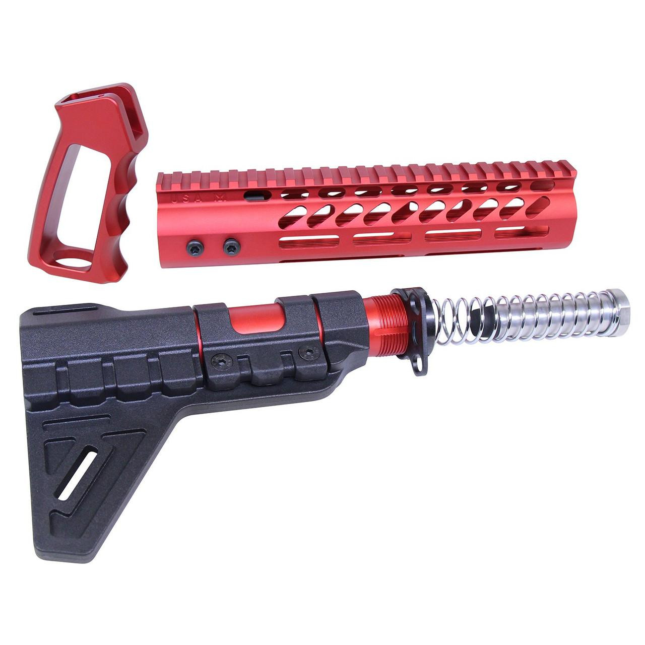  Guntec USA UPS-RED 223/5.56 Rifle Ultra Pistol Furniture Set (Anodized Red) 