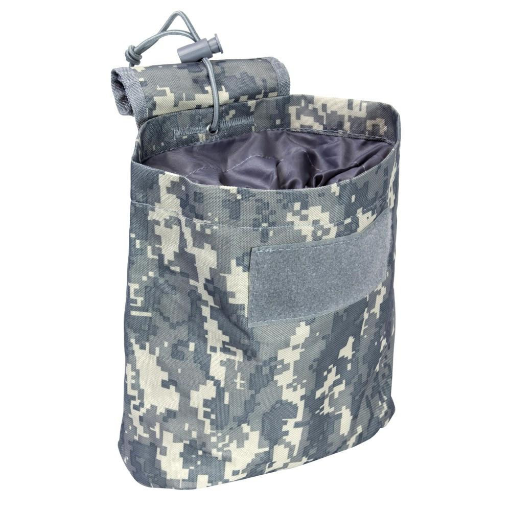 NcStar NcSTAR CVFDP2935D Folding Dump Pouch, digital camouflage tactical dump pouch with adjustable drawstring and Velcro patch for military or outdoor use.