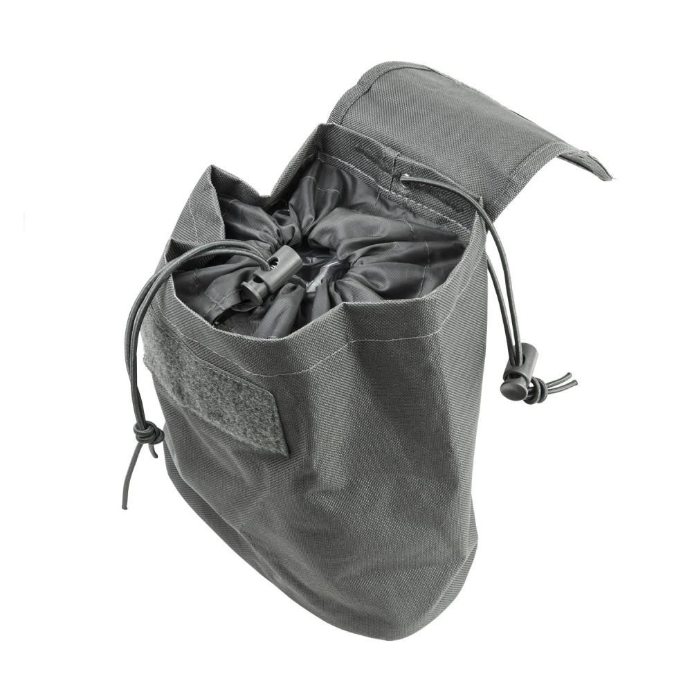 NcSTAR CVFDP2935U Folding Dump Pouch, a versatile tactical pouch with a drawstring closure and flap in black color, designed for tactical gear and outdoor activities.