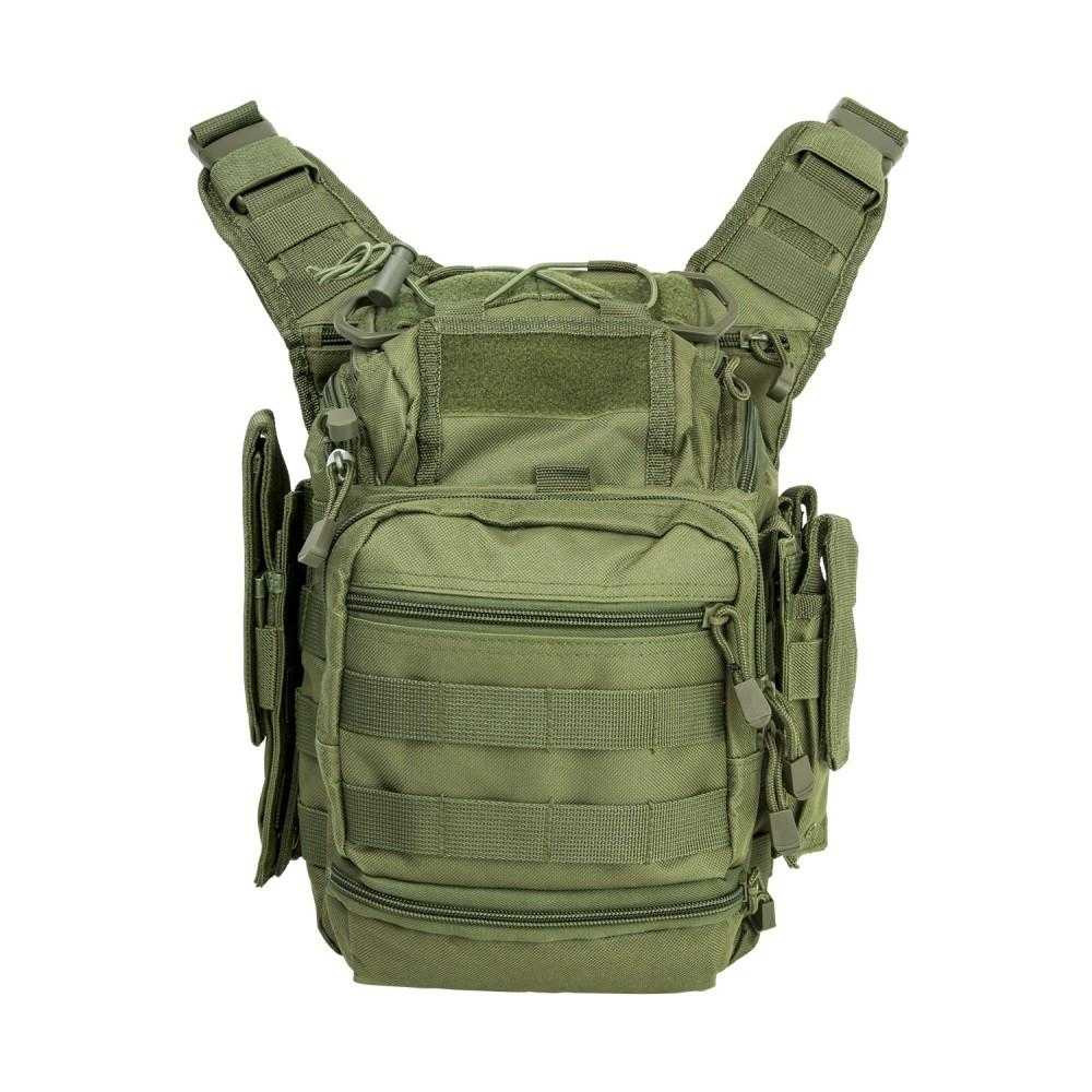 NcStar NcSTAR CVFRB2918G PVC First Responders Utility Bag, durable green tactical emergency response bag with multiple compartments, MOLLE webbing, and adjustable straps for first responders and tactical use.