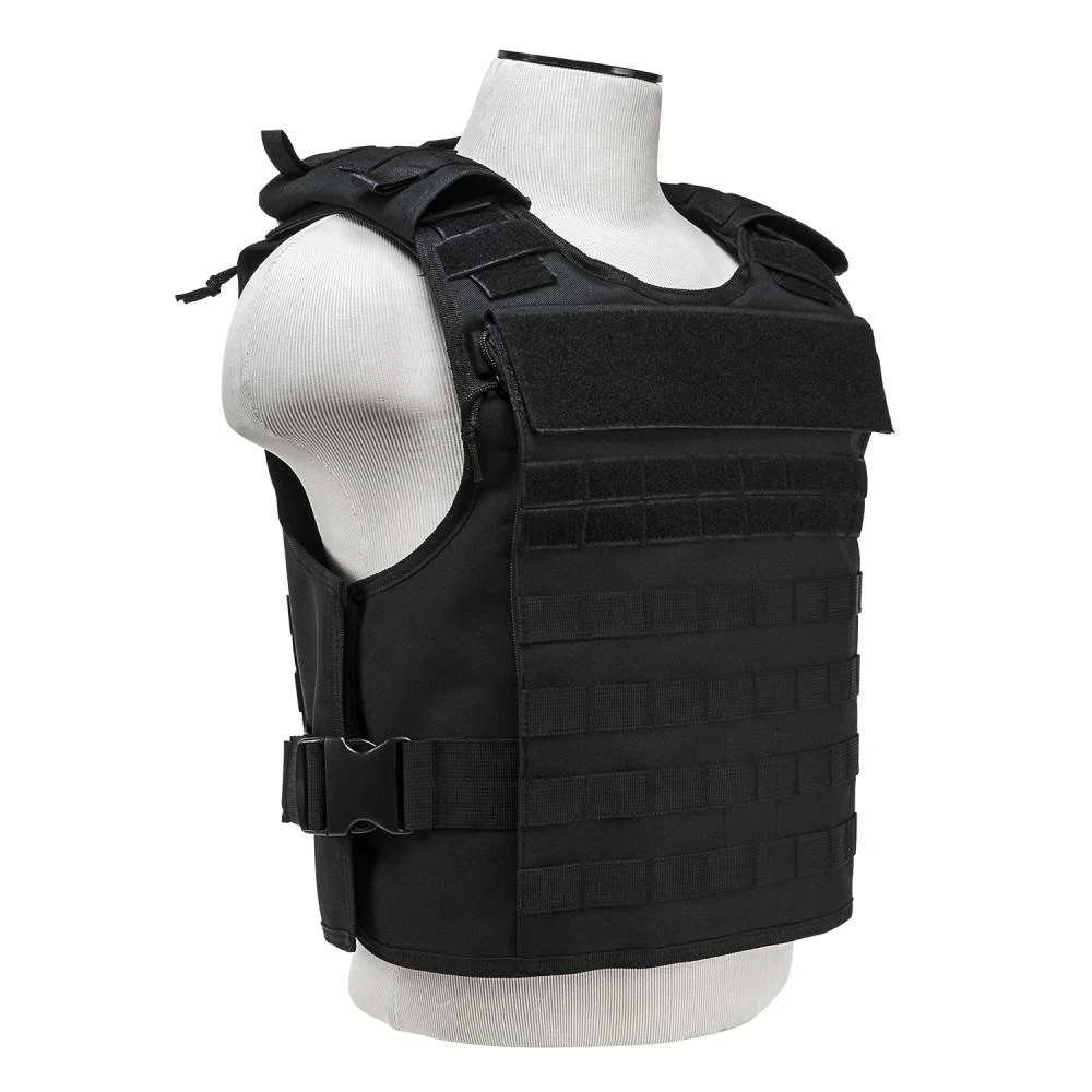 NcStar NcSTAR CVPCVEP2984B Plate Carrier W/External Hard Plate Pockets M-XXL, black tactical vest with adjustable straps and multiple MOLLE attachment points.