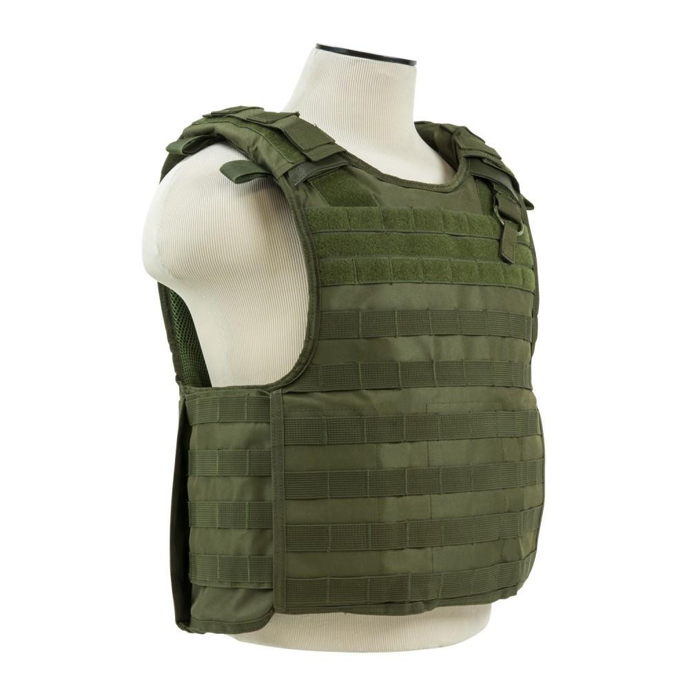 NcStar NcSTAR CVPCVQR2964G Quick Release Plate Carrier MED-2XL, tactical olive green military style vest with quick release feature and multiple pouches for gear.