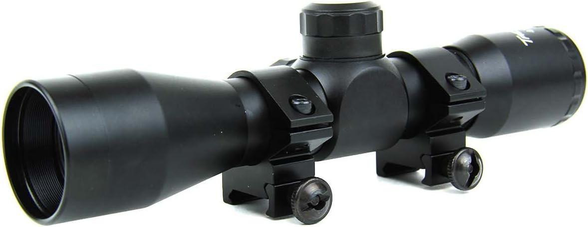  TacFire 4X32mm Compact Rifle Scope With Rangfinder Reticle, Rings & Lens Cover 