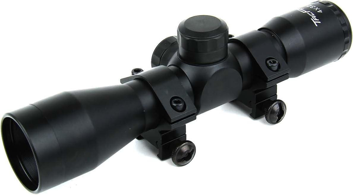  TacFire 4X32mm Compact Rifle Scope With Rangfinder Reticle, Rings & Lens Cover 
