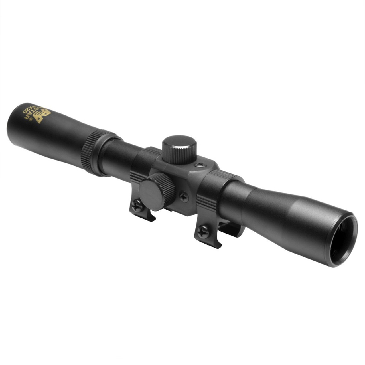 NcSTAR SCA420B 4X20 Compact Airgun Scope With 3/8" Dovetail Rings & Lens Covers