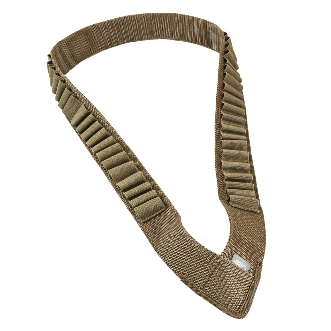 NcSTAR AA12BANT Tan Shotgun Bandolier With Elastic Loops For 56 Each Shot Shells