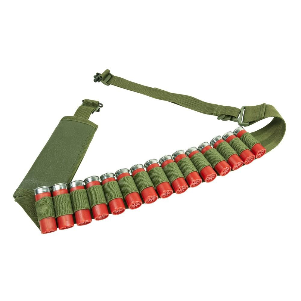 NcStar AASHG NcSTAR AASHG Shotgun Bandolier Sling With Sling Swivel Hardware - Green AASHG