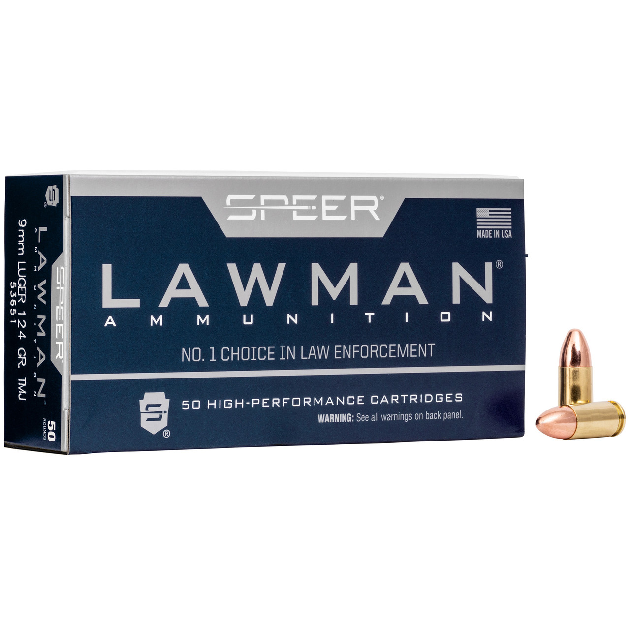 Speer Ammunition 53651 Lawman 9mm 124gr Tmj 50/1000