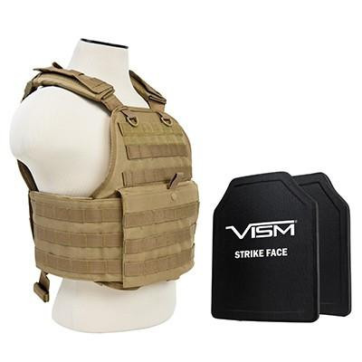 NcStar BPCVPCV2924T-A Vism By Ncstar BPCVPCV2924T-A Plate Carrier Vest With 10"X12" Level Iii+ PE Shooters Cut 2X Hard Ballistic Plates BPCVPCV2924T-A