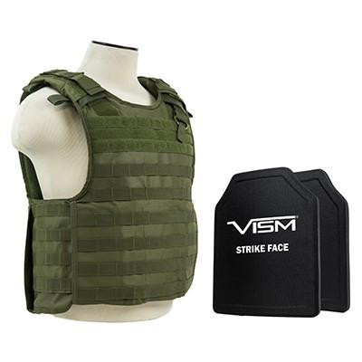 NcStar Vism By Ncstar BPCVPCVQR2964G-A Quick Release Plate Carrier Vest With 10"X12' Level Iii+ PE Shooters Cut 2X Hard Ballistic Plates 