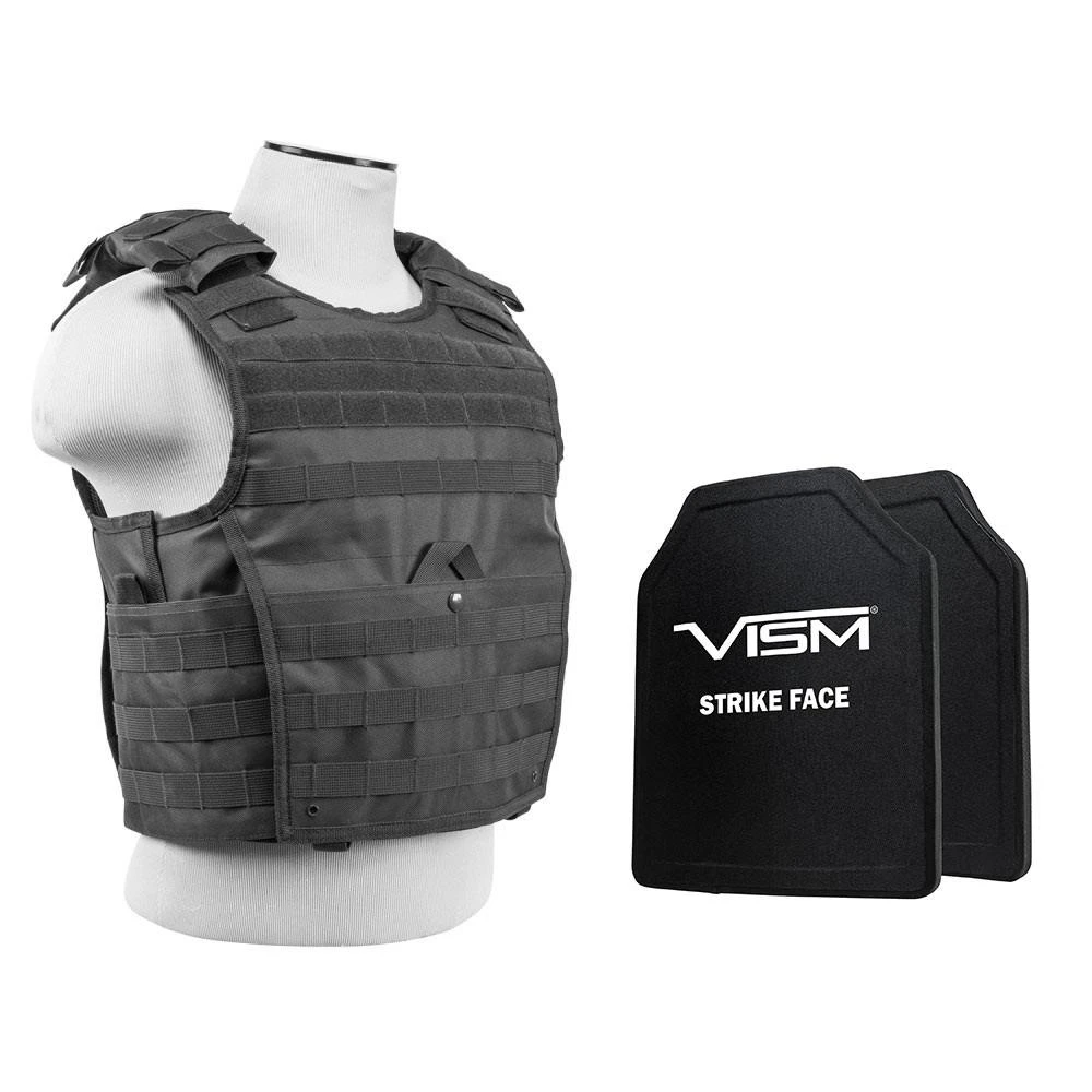 NcStar BPCVPCVX2963U-A Vism By Ncstar BPCVPCVX2963U-A Expert Plate Carrier Vest (Med-2Xl) With 10"X12" Level Iii+ PE Shooters Cut 2X Hard Ballistic Plates/ Large BPCVPCVX2963U-A